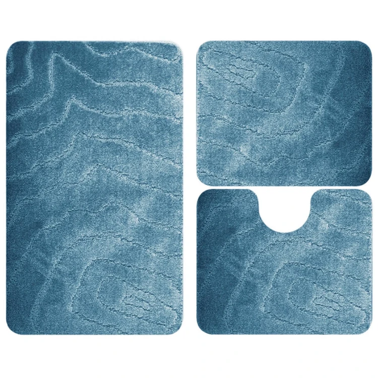 Dywanik łazienkowy - zestaw 3 cz.- LAGO-niebieski.jpg